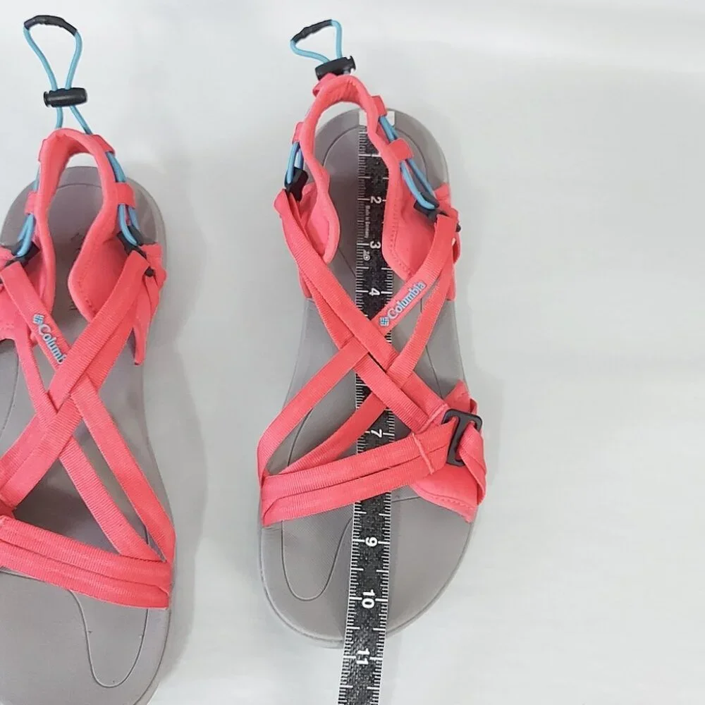 Columbia Women Trekking Strappy Hiking Sandals Size 10 Coral Outdoor Casual